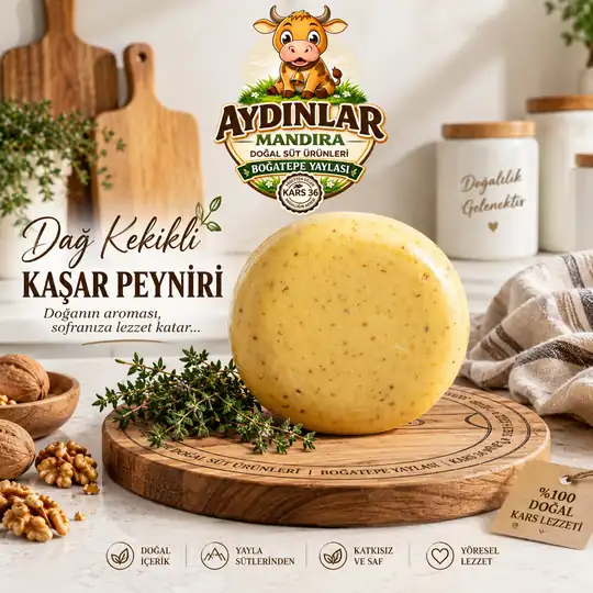 Dağ Kekikli Kaşar Peyniri 🧀-500 Gr