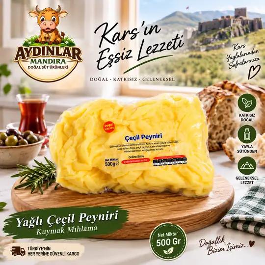 Yağlı Çeçil Peyniri Kuymak Mıhlama Peyniri 🧀-500 Gr 